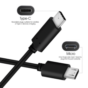 USB Type C naar Micro USB kabel 1 meter -Zwart