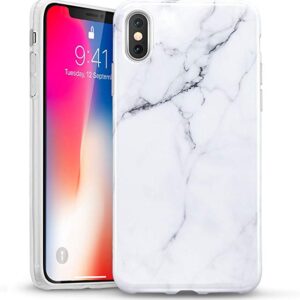 iPhone XR Marble Case Zwart/Wit