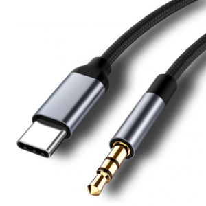USB-C naar 3.5mm Jack Audio geweven kabel - 1 Meter