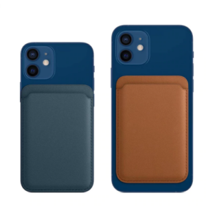 Leren kaarthouder iPhone 12 Magsafe Compatibel - Zwart/Bruin/Blauw